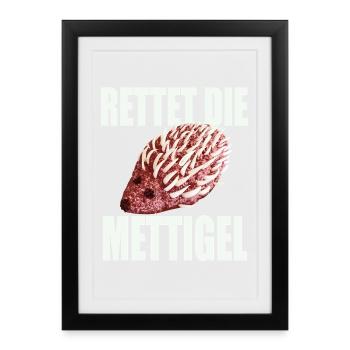 Save the Mettigel - Framed poster (27 × 37 cm) - black - Front