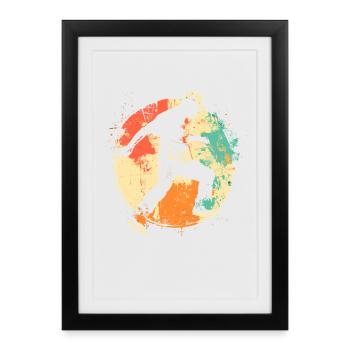 Vintage B-Boy - Affiche encadrée (27 × 37 cm) - noir - Devant