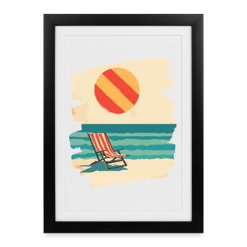 Summer Sun Beach - Framed poster (27 × 37 cm) - black - Front