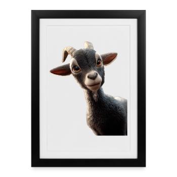 Goat Domestic Goat Capricorn Goat Goat Cute Goats - Framed poster (27 × 37 cm) - black - Front