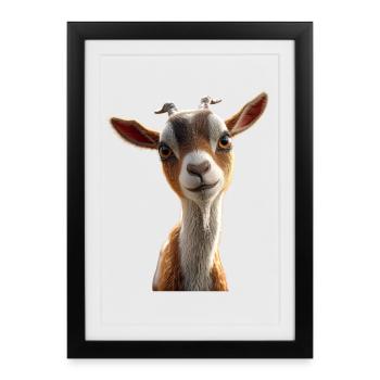 Goat Domestic Goat Capricorn Goat Goat Cute Goats - Framed poster (27 × 37 cm) - black - Front