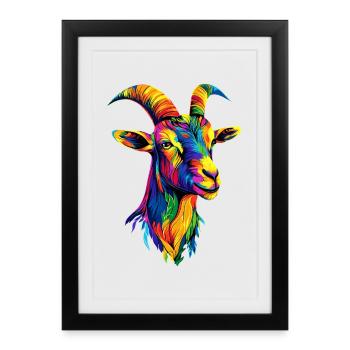 Goat Domestic Goat Capricorn Goat Goat Cute Goats - Framed poster (27 × 37 cm) - black - Front
