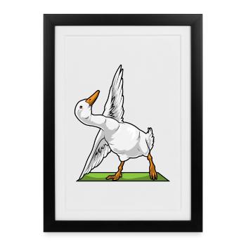 Gymnastique de fitness yoga au canard - Affiche encadrée (27 × 37 cm) - noir - Devant