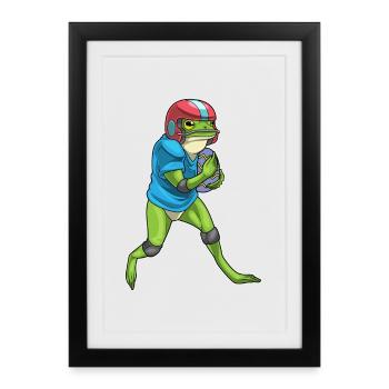 Football américain de Pâques Frog - Affiche encadrée (27 × 37 cm) - noir - Devant