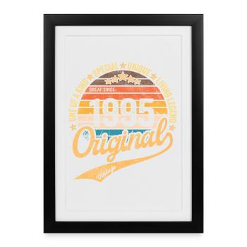 Retro Vintage born in 1995 Vintage 1995 - Framed poster (27 × 37 cm) - black - Front
