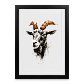 Goat Domestic Goat Capricorn Goat Goat Cute Goats - Framed poster (27 × 37 cm) - black - Front