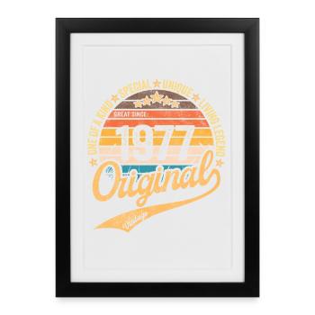 Retro Vintage born in 1977 Vintage 1977 - Framed poster (27 × 37 cm) - black - Front