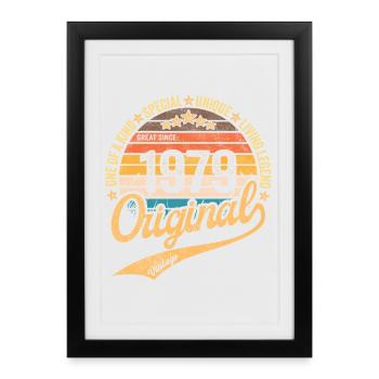 Retro Vintage born in 1979 Vintage 1979 - Framed poster (27 × 37 cm) - black - Front