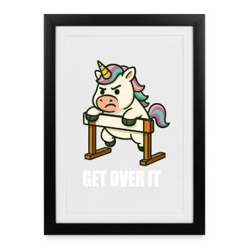 Unicorn Hurdle Hurdle Hurdler Motivation - Affiche encadrée (27 × 37 cm) - noir - Devant