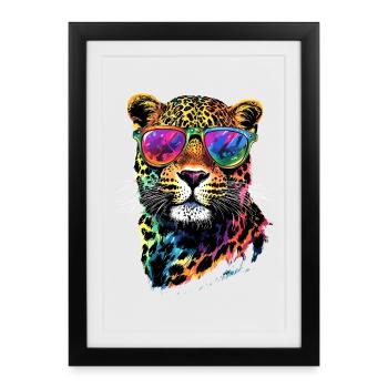 Leopard Panther Big Cat Cat Panther Leopard - Framed poster (27 × 37 cm) - black - Front