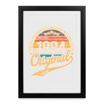 Rétro Vintage né en 1994 – Millésime 1994 - Affiche encadrée (27 × 37 cm) - noir - Devant