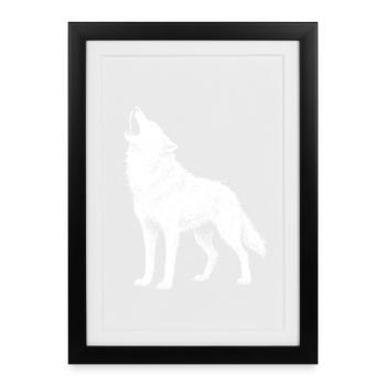 Wolf howl - Framed poster (27 × 37 cm) - black - Front