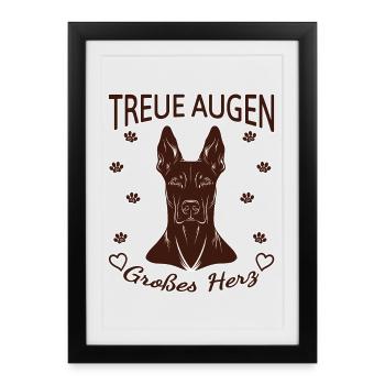 Dobermann Design – Herz & Treue Rust - Gerahmtes Poster (27 × 37 cm) - Schwarz - Vorne