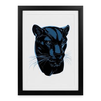Panther Leopard Big Cat Cute Big Cat Panter - Framed poster (27 × 37 cm) - black - Front