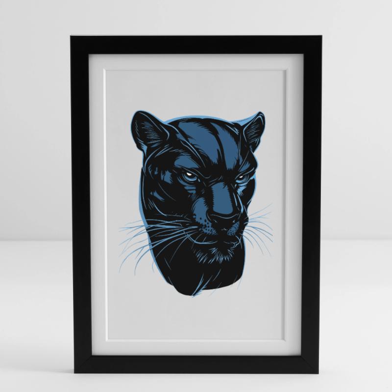 Panther Leopard Raubkatze Süße Großkatze Panter Gerahmtes Poster (27 × 37 cm)