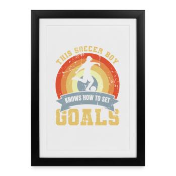 Boys' Football - Framed poster (27 × 37 cm) - black - Front