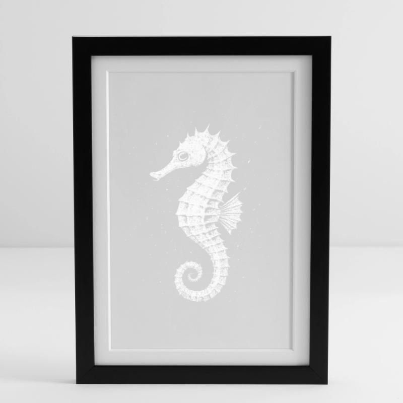 Hippocampe Affiche encadrée (27 × 37 cm)