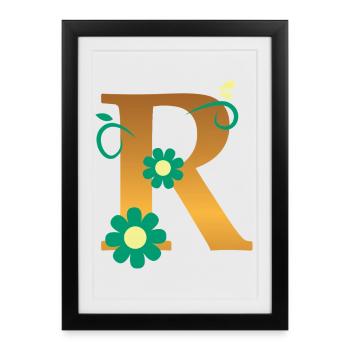 R - Framed poster (27 × 37 cm) - black - Front