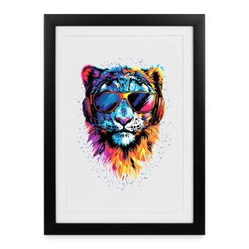 Snow Leopard Panther Big Cat Big Cat Leopard - Framed poster (27 × 37 cm) - black - Front