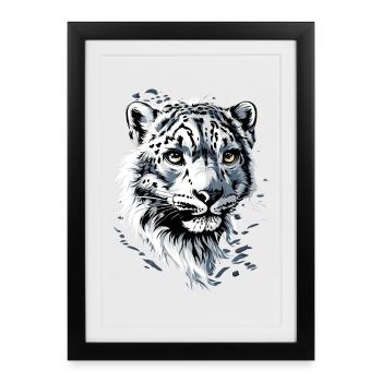 Snow Leopard Panther Big Cat Big Cat Leopard - Framed poster (27 × 37 cm) - black - Front