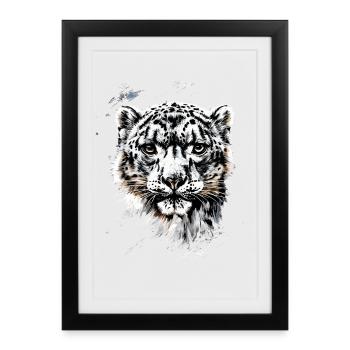 Snow Leopard Panther Big Cat Big Cat Leopard - Framed poster (27 × 37 cm) - black - Front
