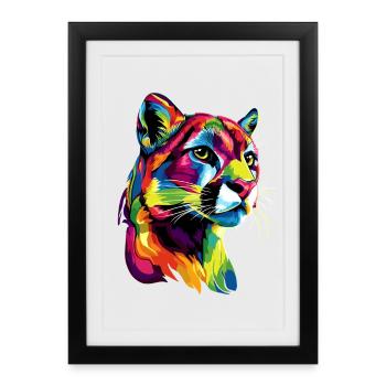 Panther Leopard Big Cat Cute Big Cat Cats - Framed poster (27 × 37 cm) - black - Front
