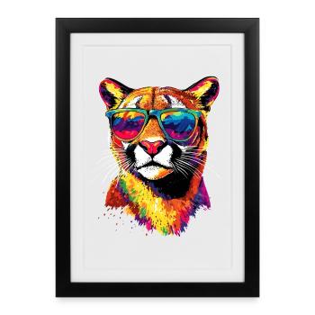 Panther Leopard Big Cat Cute Big Cat Cats - Framed poster (27 × 37 cm) - black - Front