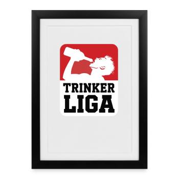 Trinker LIGA - Gerahmtes Poster (27 × 37 cm) - Schwarz - Vorne