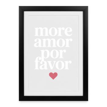 More Amor Por Favor Love Spanish Valentine's Day - Framed poster (27 × 37 cm) - black - Front