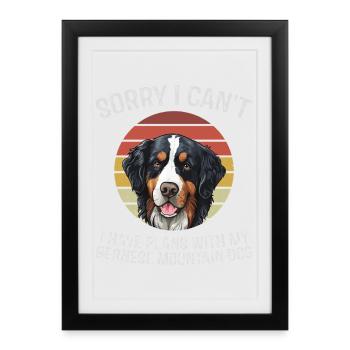 Bernese Mountain Dog Humour Tee - Framed poster (27 × 37 cm) - black - Front