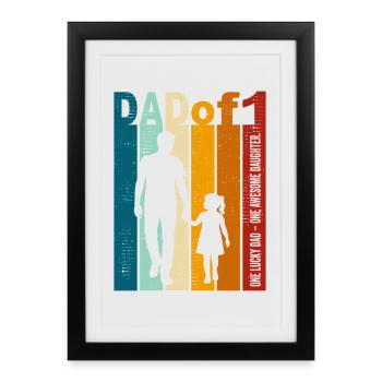 Dad & Daughter Gift Vintage Design Father's Day - Framed poster (27 × 37 cm) - black - Front