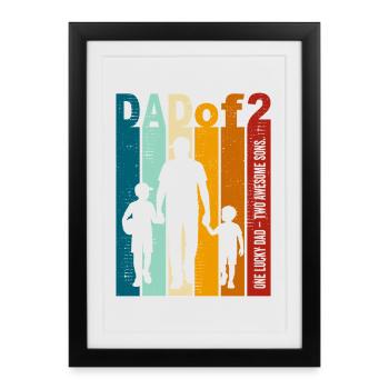 Dad & Sons Gift Vintage Design for Father's Day - Framed poster (27 × 37 cm) - black - Front