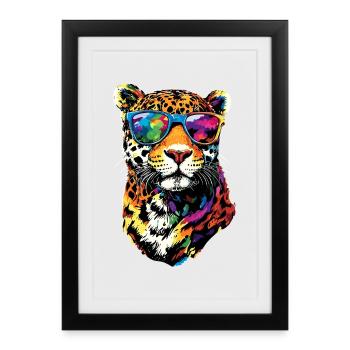 Jaguar Big Cat Panther Wild Cat Cute Jaguar - Framed poster (27 × 37 cm) - black - Front