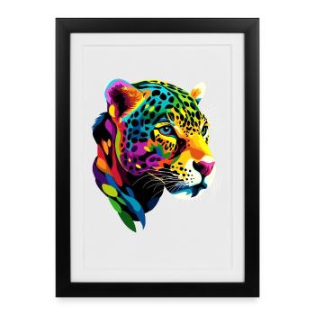 Jaguar Big Cat Panther Wild Cat Cute Jaguar - Framed poster (27 × 37 cm) - black - Front