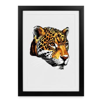Jaguar Big Cat Panther Wild Cat Cute Jaguar - Framed poster (27 × 37 cm) - black - Front