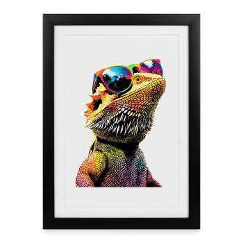Dragon barbu lézard Dragon barbu Dragons barbus mignons - Affiche encadrée (27 × 37 cm) - noir - Devant