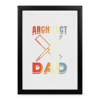 Architect Father - Framed poster (27 × 37 cm) - black - Front