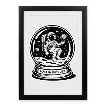 Perdu dans la merveille : Star Astronaut - Affiche encadrée (27 × 37 cm) - noir - Devant