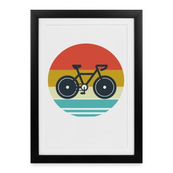T-shirt rétro de vélo Vélo vintage offert - Affiche encadrée (27 × 37 cm) - noir - Devant