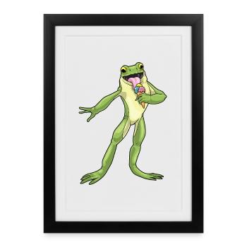 Frog Waffle Cream - Framed poster (27 × 37 cm) - black - Front