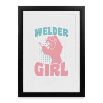 Funny Welder - Framed poster (27 × 37 cm) - black - Front