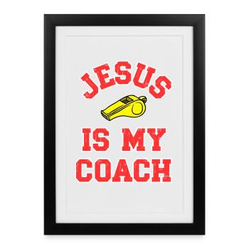 Jesus as a Coach Motivational Design - Framed poster (27 × 37 cm) - black - Front