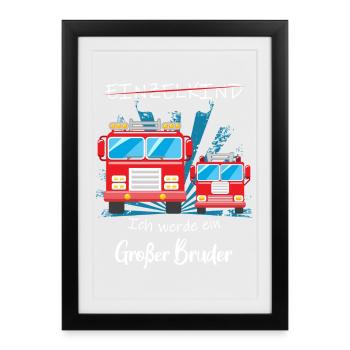 Annonce de la progéniture | Je serai un grand frère en 2027 - Affiche encadrée (27 × 37 cm) - noir - Devant