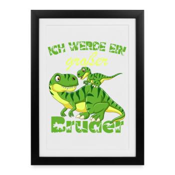 Annonce de la progéniture | Je serai un grand frère en 2027 - Affiche encadrée (27 × 37 cm) - noir - Devant