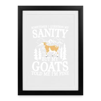 Sometimes i question my sanity - Gerahmtes Poster (27 × 37 cm) - Schwarz - Vorne