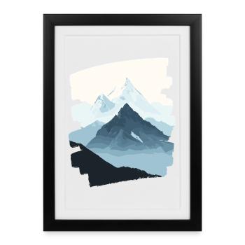 Berge Klettern Kletterer Wandern - Gerahmtes Poster (27 × 37 cm) - Schwarz - Vorne