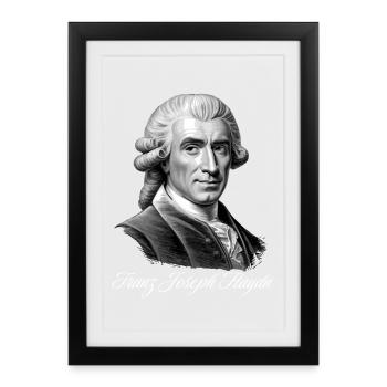 Franz Joseph Haydn - Composer Portrait - Framed poster (27 × 37 cm) - black - Front