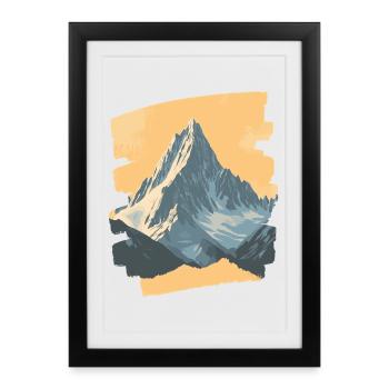 Mountains Climbing Climbers Hiking - Framed poster (27 × 37 cm) - black - Front