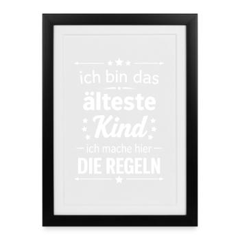 Je suis l’aîné, faites les règles ici - Affiche encadrée (27 × 37 cm) - noir - Devant