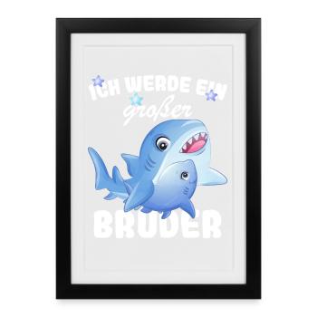 Annonce de la progéniture | Je serai un grand frère en 2027 - Affiche encadrée (27 × 37 cm) - noir - Devant
